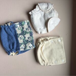 Babee Greens |  Newborn Cloth Diaper Set - Blue, White, Cream